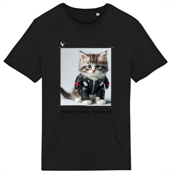 TShirt Unisexe - Motard Pour toujours - Chat ptit coeur tout mou
