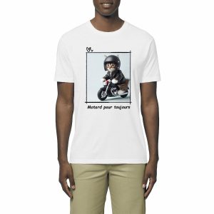 TShirt Unisexe – Motard pour toujours – Chat retro