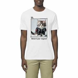 TShirt Unisexe - Motard Pour toujours - Chat ptit coeur tout mou